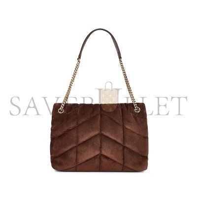 YSL PUFFER MEDIUM IN SUEDE 577475154360 (35*23*13.5cm)