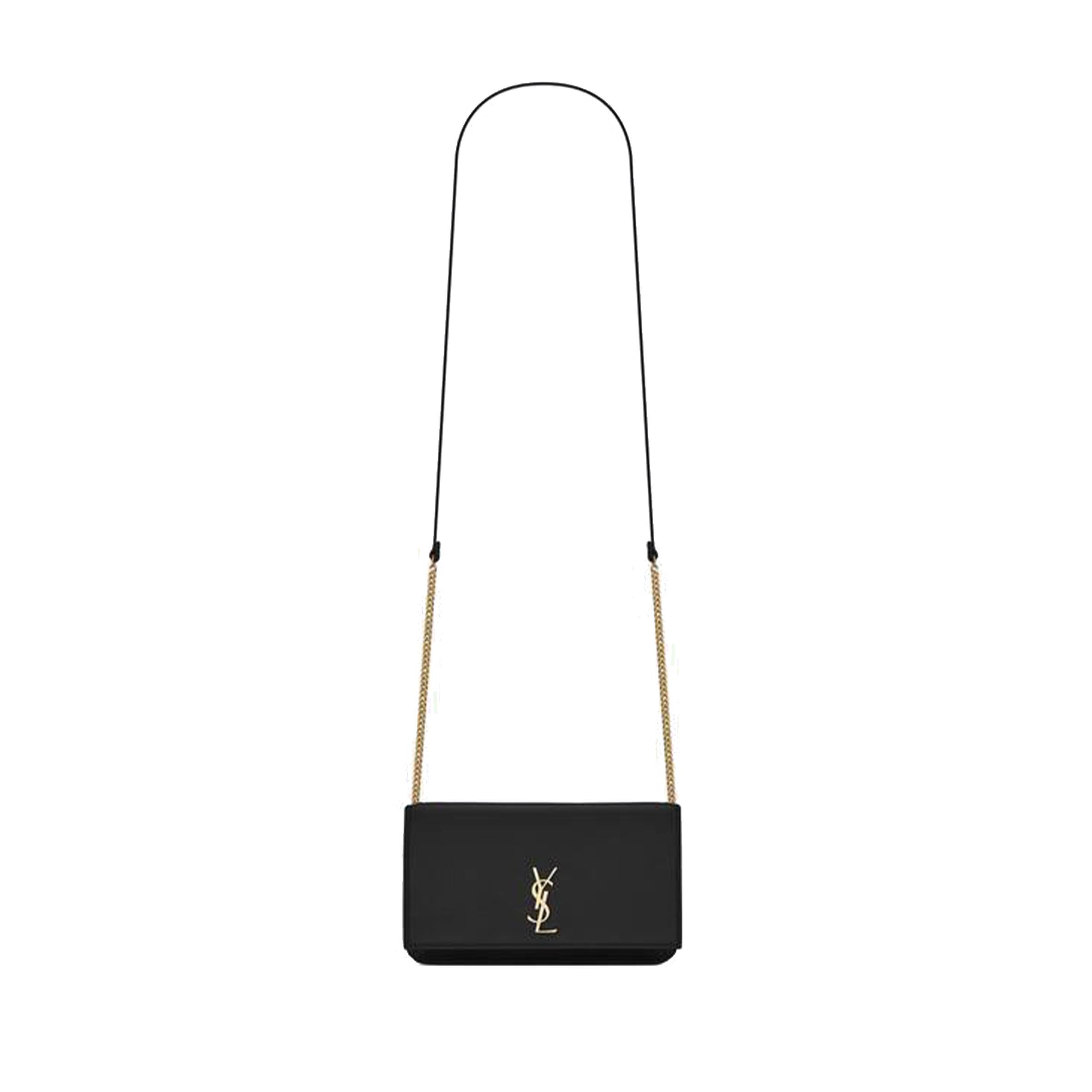 YSL CASSANDRE PHONE HOLDER WITH STRAP IN SMOOTH LEATHER 6350950U40J1000 (18*11*2.5cm)