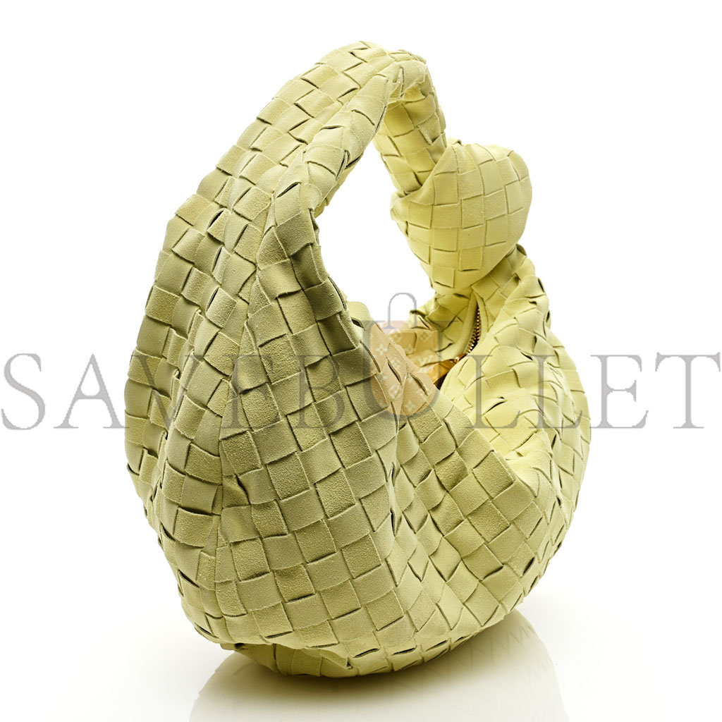 BOTTEGA VENETA SUEDE CALFSKIN INTRECCIATO TEEN JODIE HOBO LEMON WASH (38*25*8cm)