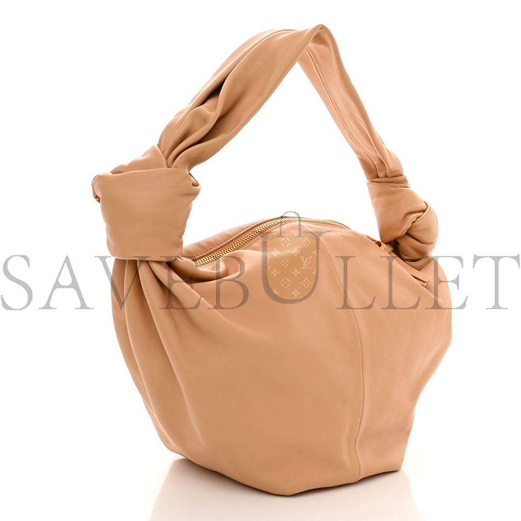 BOTTEGA VENETA CALFSKIN TEEN DOUBLE KNOT HOBO ALMOND (34*22*14cm)