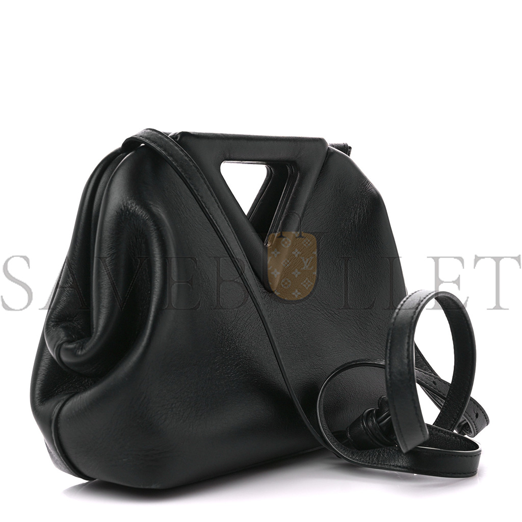 BOTTEGA VENETA CALFSKIN SMALL THE POINT TRIANGLE BAG BLACK (20*17*8cm)