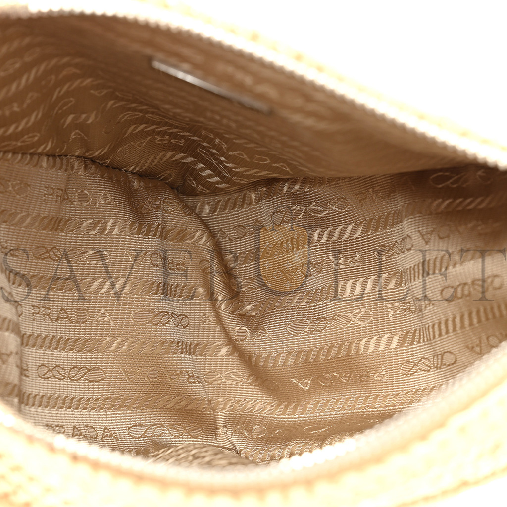 PRADA RAFFIA TRIANGLE SHOULDER BAG NATURAL (27*16*10cm)