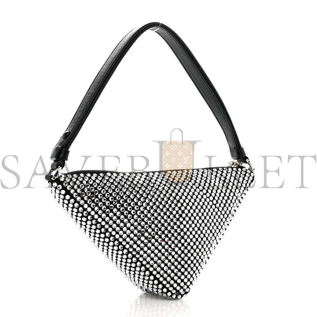 PRADA SATIN CRYSTAL TRIANGLE POUCH CRISTAL (26*15*6m)