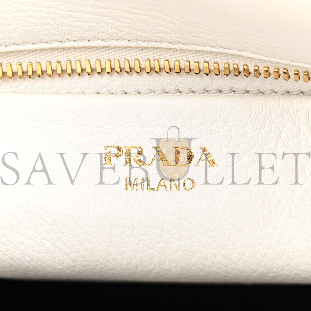 PRADA VITELLO CERVO MINI SATCHEL WHITE (24*24*11cm)