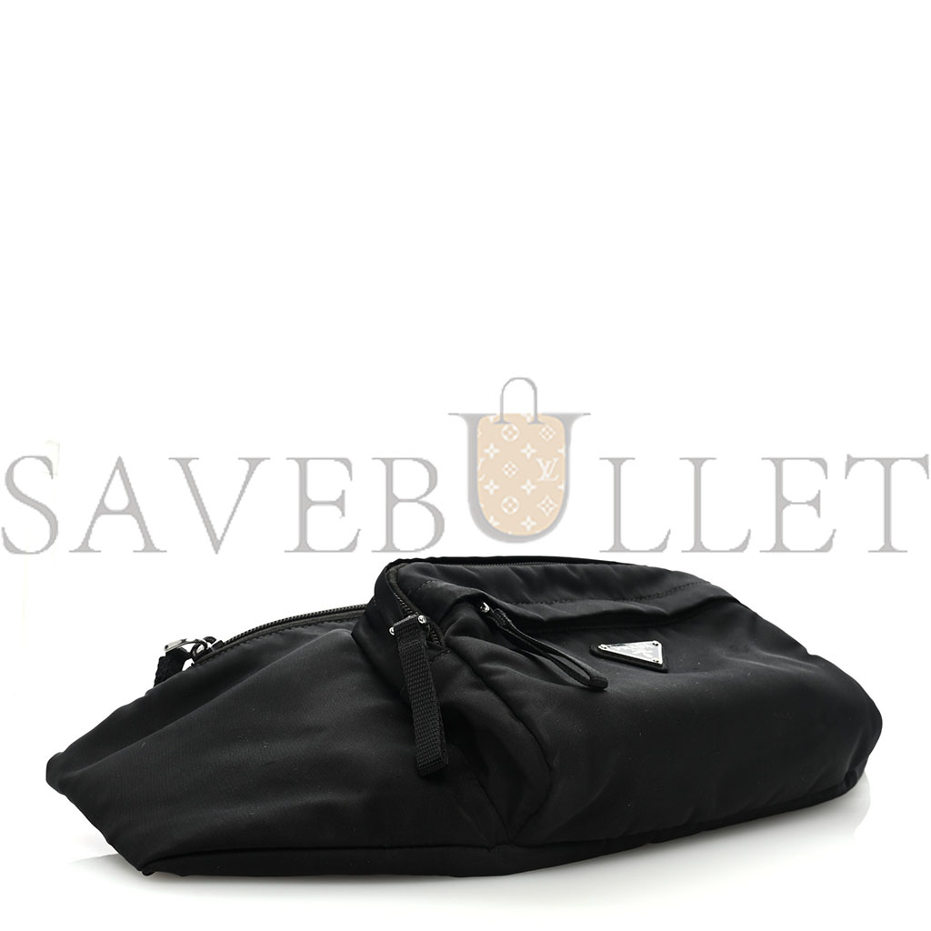 PRADA TESSUTO NYLON MONTAGNA BELT BAG BLACK (33*13*6cm) PRADA TESSUTO NYLON MONTAGNA BELT BAG BLACK (33*13*6cm)