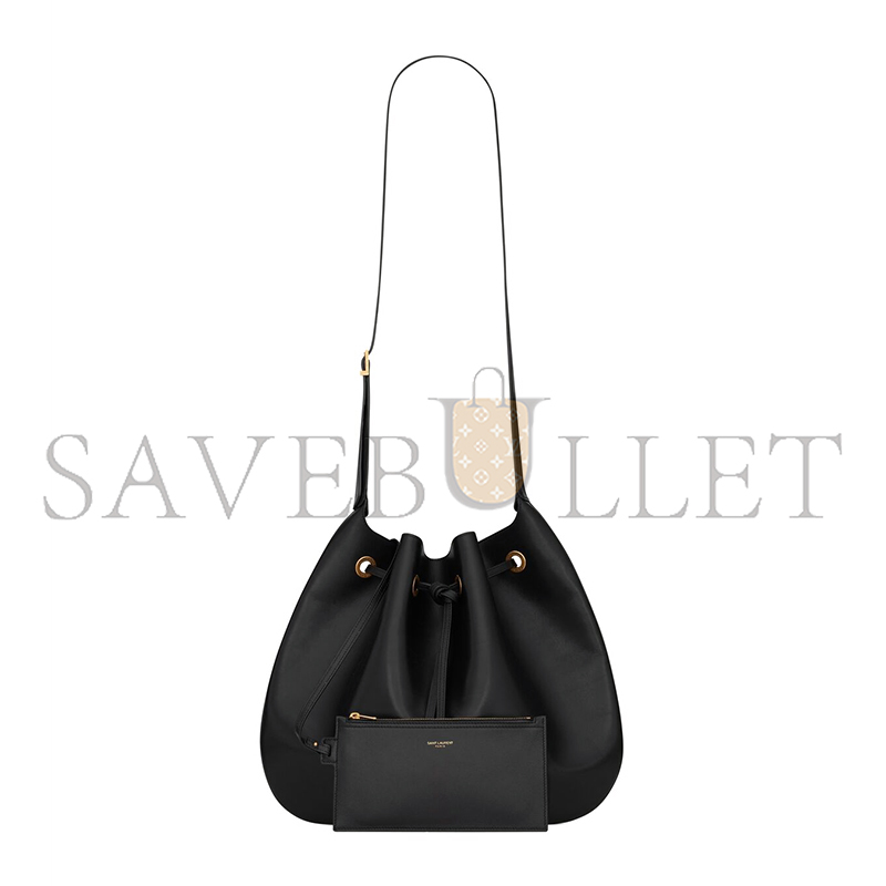 YSL PARIS VII LARGE FLAT HOBO BAG IN SMOOTH LEATHER 697941AAAMD1000 (44*33*2cm)