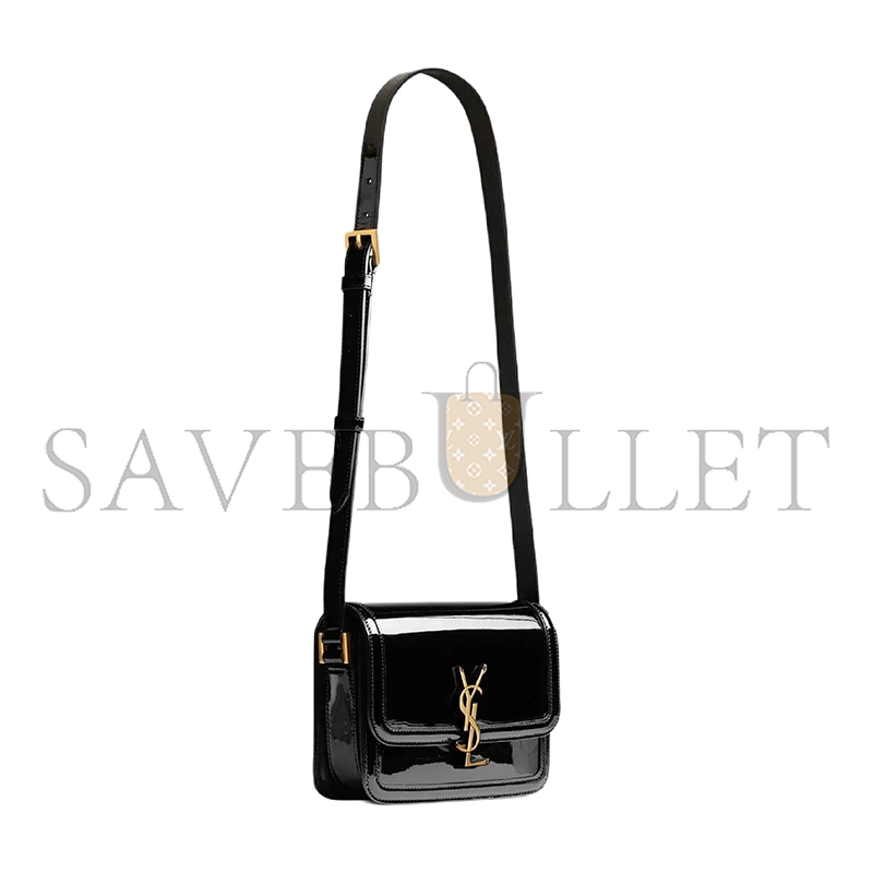 YSL SOLFERINO SMALL SATCHEL IN LACQUERED PATENT LEATHER 634306BMIIW1000 (18.5*14*6cm)