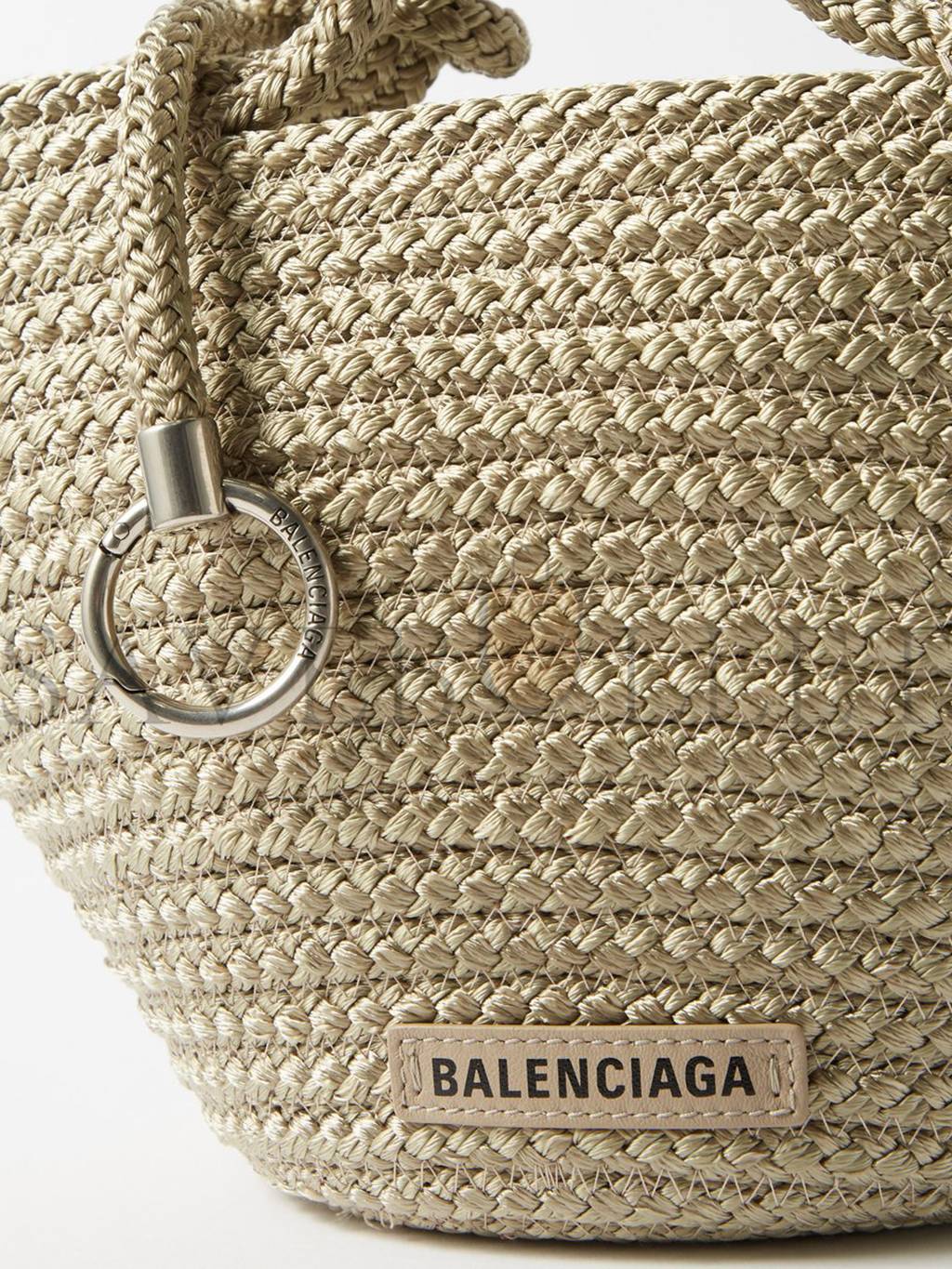 BALENCIAGA NEUTRAL IBIZA WOVEN BASKET BAG MATCHESFASHION US (32*20.5*14cm)