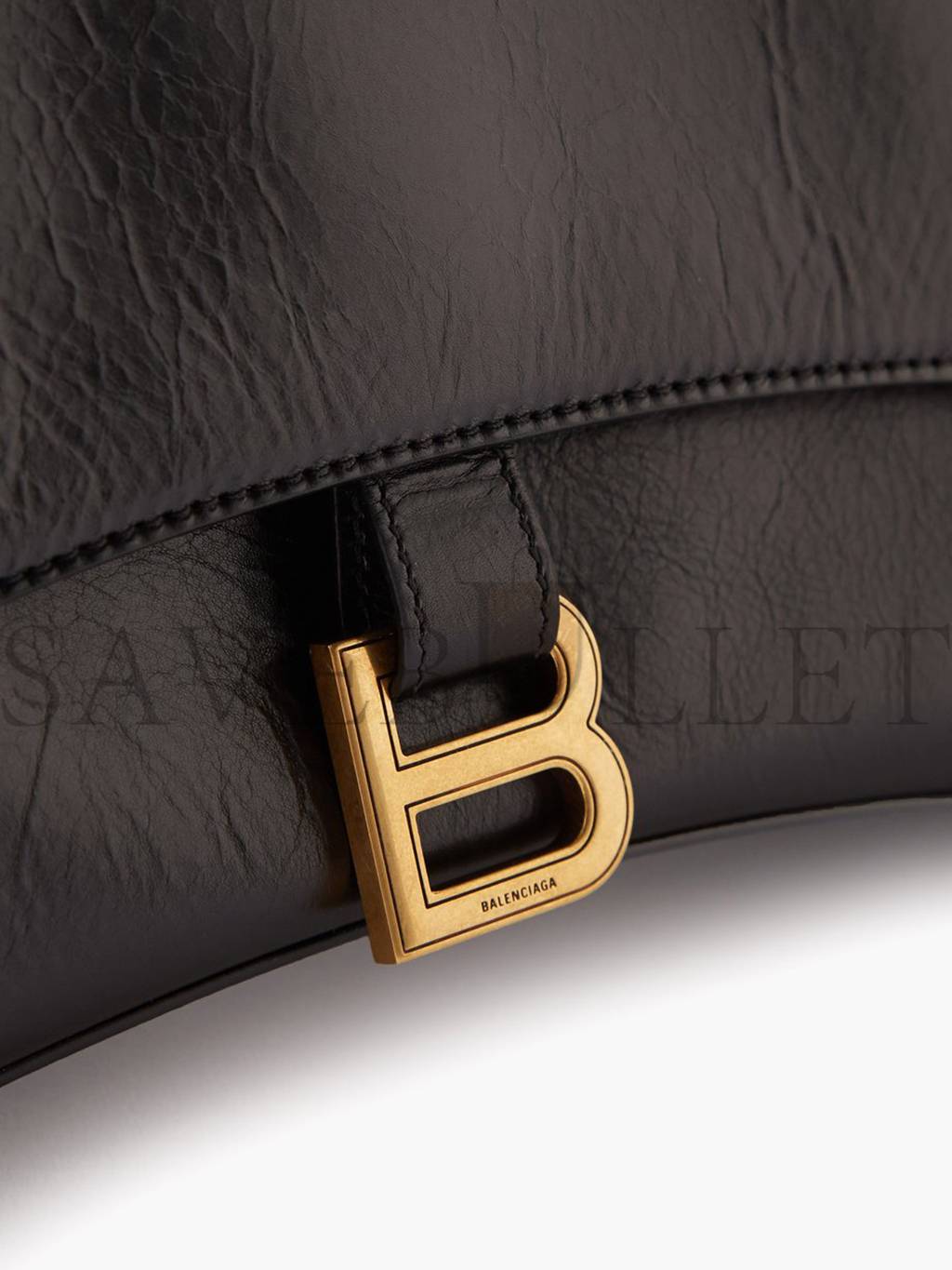 BALENCIAGA BLACK DOWNTOWN M CHAIN-HANDLE LEATHER SHOULDER BAG MATCHESFASHION US (33*20.3*14.5cm)