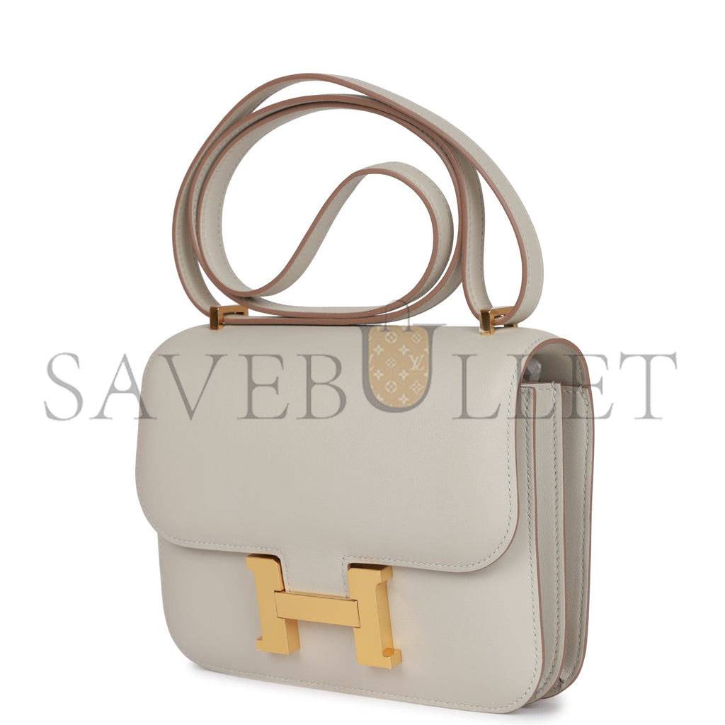 HERMES CONSTANCE 18 GRIS PERLE SWIFT GOLD HARDWARE (18cm)