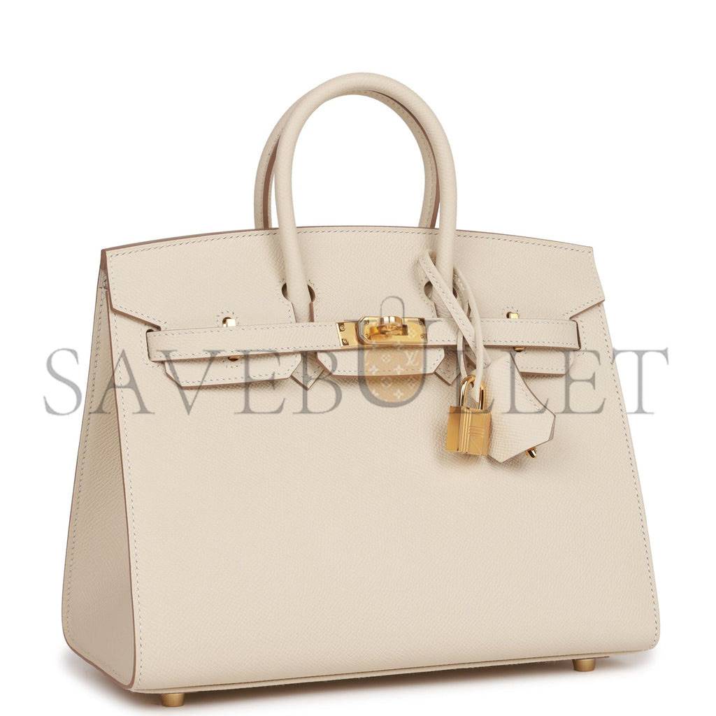 HERMES BIRKIN SELLIER 25 CRAIE EPSOM GOLD HARDWARE HANDMADE (25cm)