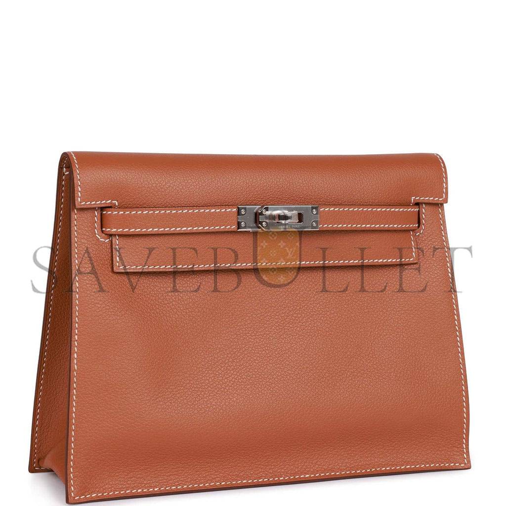 HERMES KELLY DANSE GOLD EVERCOLOR PALLADIUM HARDWARE  (22*16*7cm)