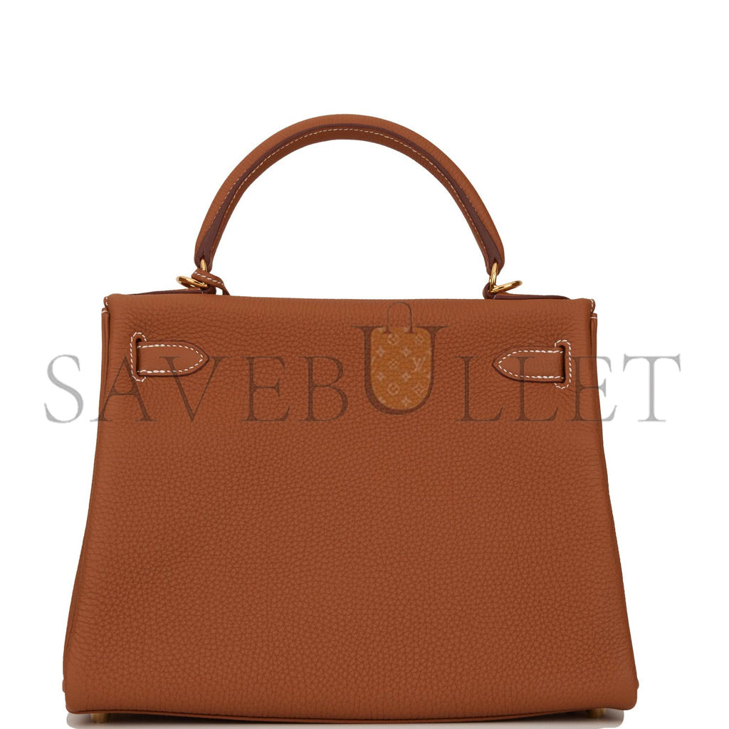 HERMES KELLY RETOURNE 28 GOLD TOGO GOLD HARDWARE  (28*22*10cm)