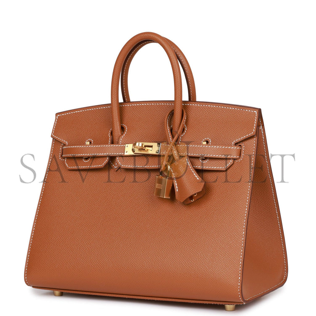 HERMES BIRKIN SELLIER 25 GOLD EPSOM GOLD HARDWARE HANDMADE (25cm)