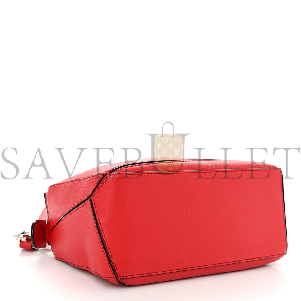 LOEWE CALFSKIN SMALL PUZZLE BAG SCARLET (24*16.5*10.5cm)