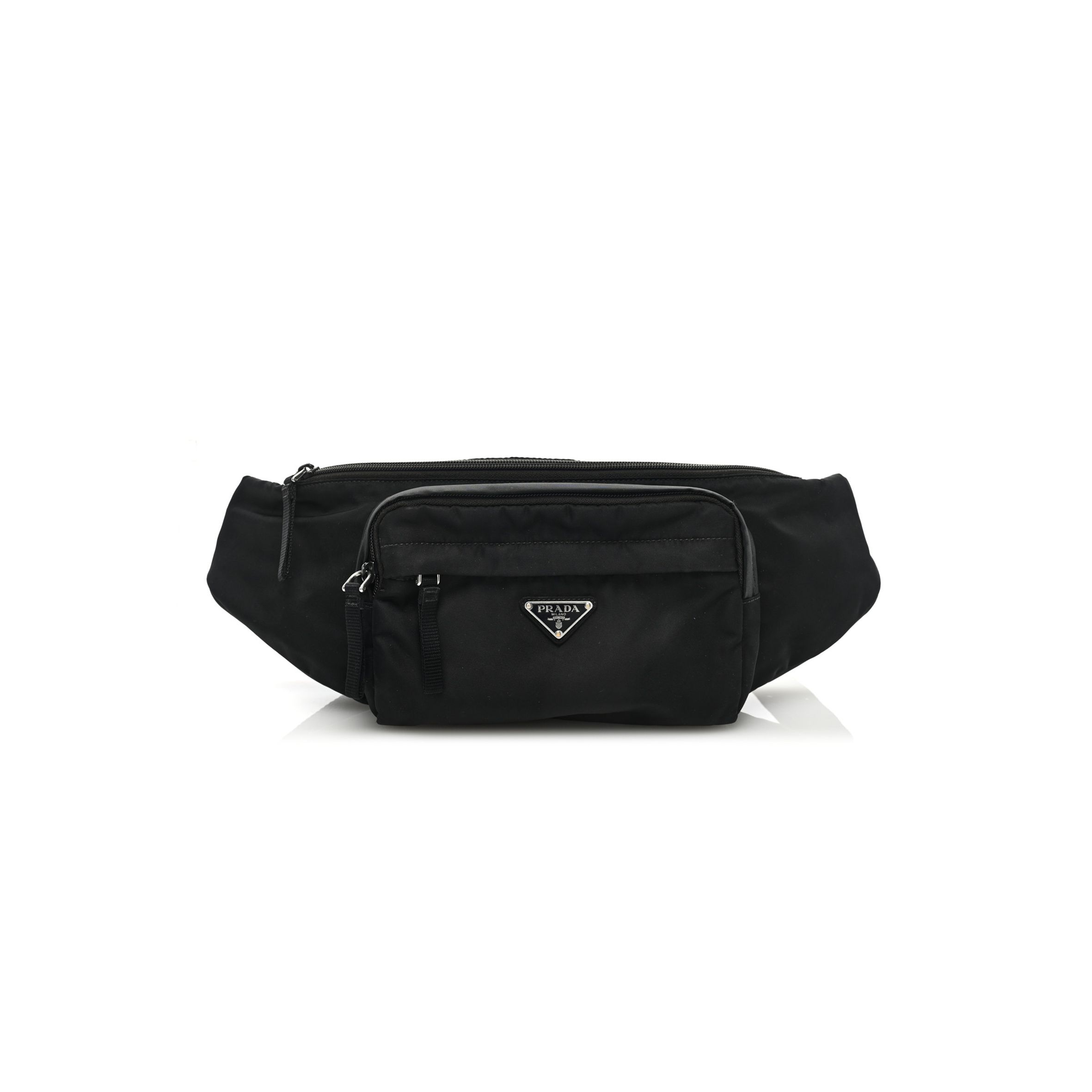 PRADA TESSUTO NYLON MONTAGNA BELT BAG BLACK (33*13*6cm) PRADA TESSUTO NYLON MONTAGNA BELT BAG BLACK (33*13*6cm)