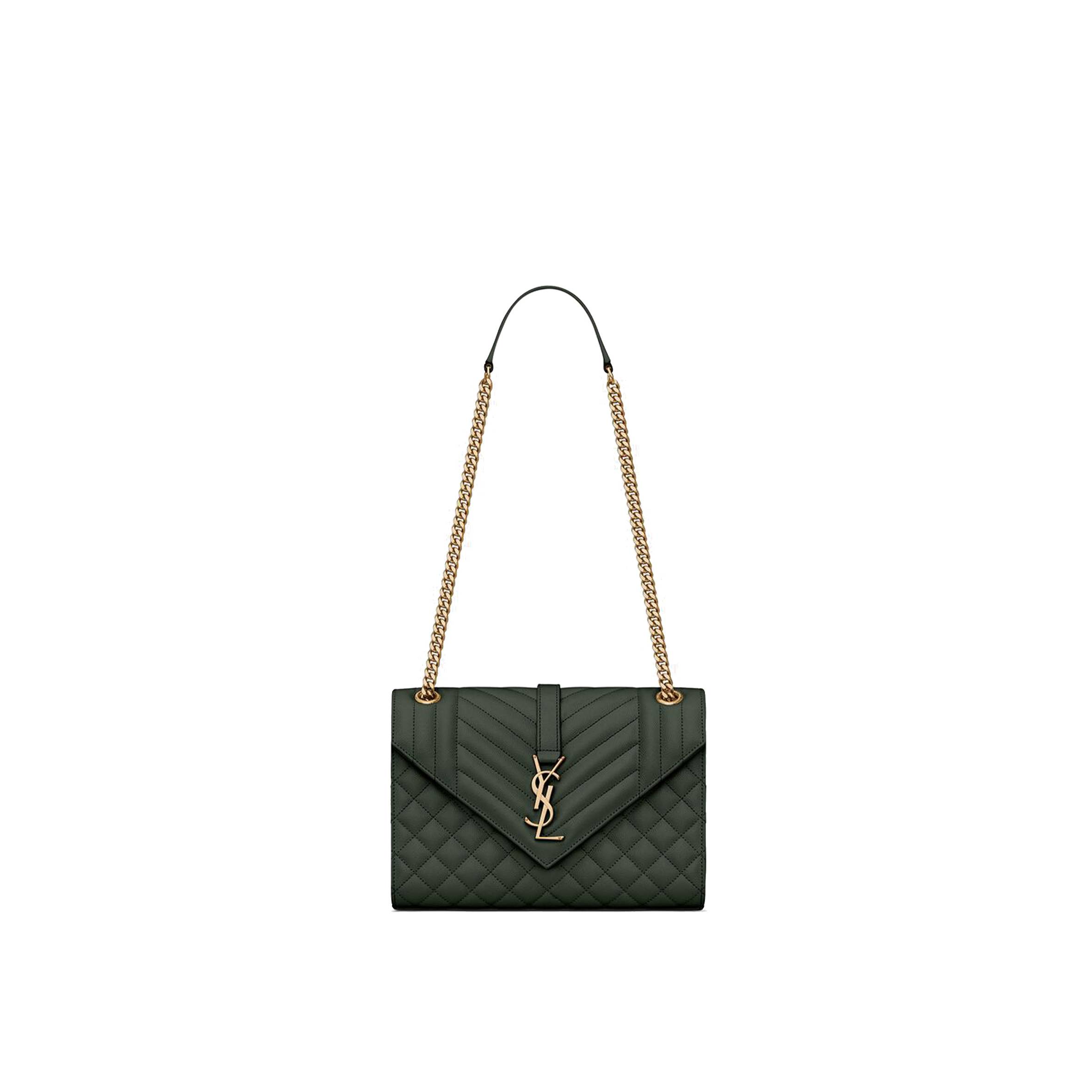 YSL ENVELOPE MEDIUM CHAIN BAG IN MIX MATELASSÉ GRAIN DE POUDRE EMBOSSED LEATHER 600185BOW913045 (24*17.5*6cm) YSL ENVELOPE MEDIUM CHAIN BAG IN MIX MATELASSÉ GRAIN DE POUDRE EMBOSSED LEATHER 600185BOW913045 (24*17.5*6cm)