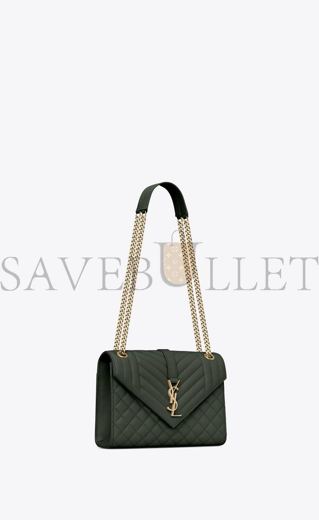 YSL ENVELOPE MEDIUM CHAIN BAG IN MIX MATELASSÉ GRAIN DE POUDRE EMBOSSED LEATHER 600185BOW913045 (24*17.5*6cm) YSL ENVELOPE MEDIUM CHAIN BAG IN MIX MATELASSÉ GRAIN DE POUDRE EMBOSSED LEATHER 600185BOW913045 (24*17.5*6cm)