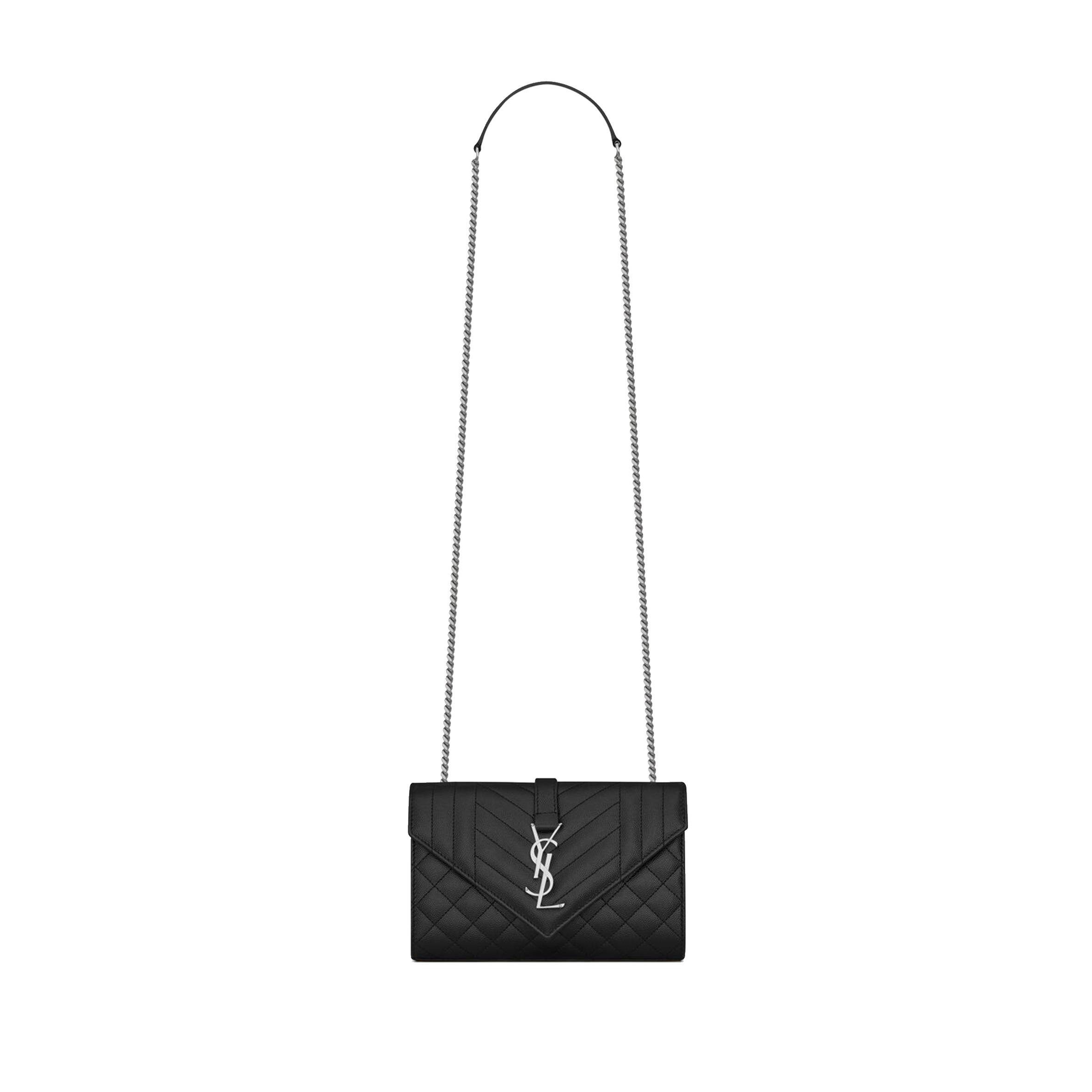 YSL ENVELOPE SMALL BAG IN MIX MATELASSÉ GRAIN DE POUDRE EMBOSSED LEATHER 600195BOW921000 (21*13*6cm) YSL ENVELOPE SMALL BAG IN MIX MATELASSÉ GRAIN DE POUDRE EMBOSSED LEATHER 600195BOW921000 (21*13*6cm)