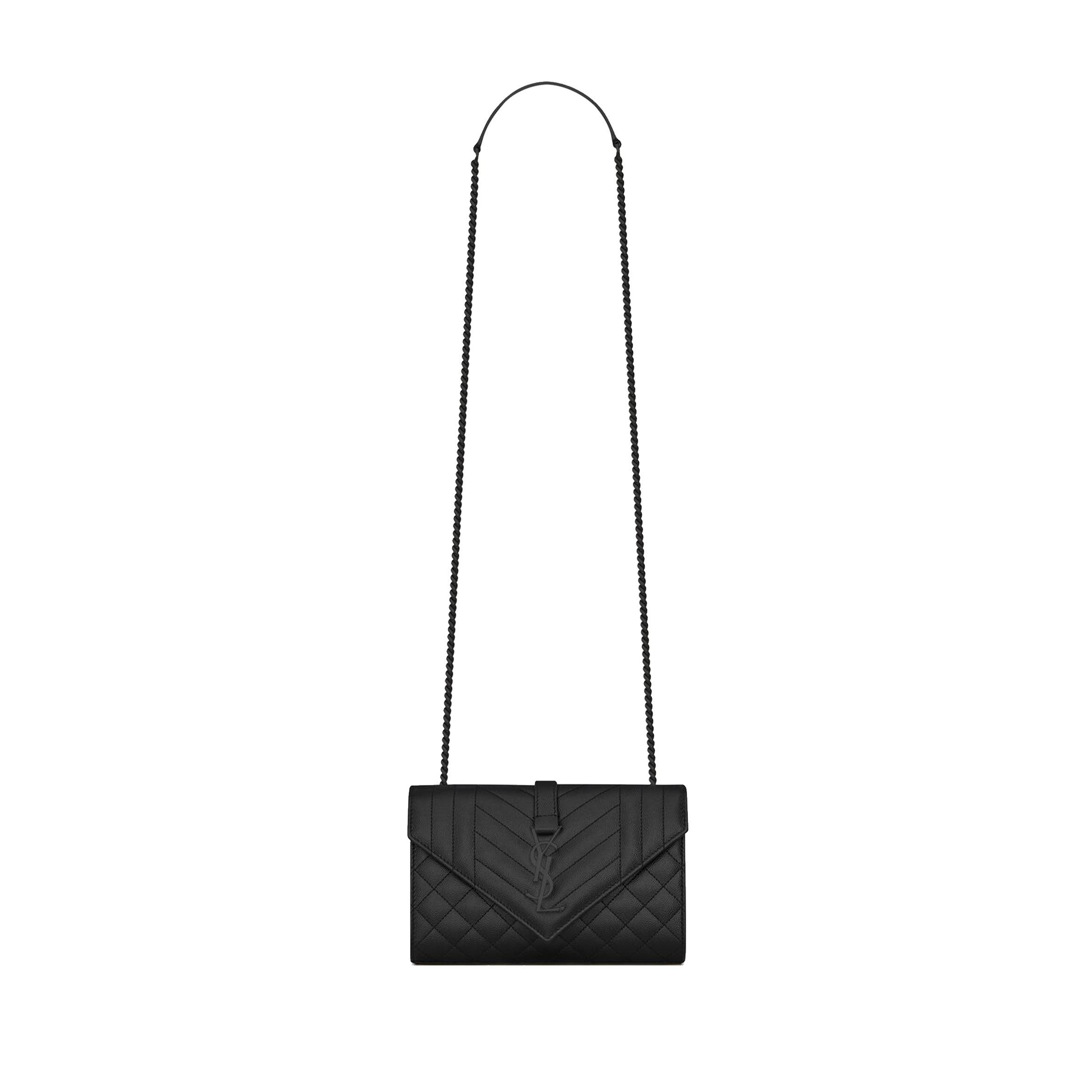 YSL ENVELOPE SMALL BAG IN MIX MATELASSÉ GRAIN DE POUDRE EMBOSSED LEATHER 600195BOW981000 (21*13*6cm) YSL ENVELOPE SMALL BAG IN MIX MATELASSÉ GRAIN DE POUDRE EMBOSSED LEATHER 600195BOW981000 (21*13*6cm)