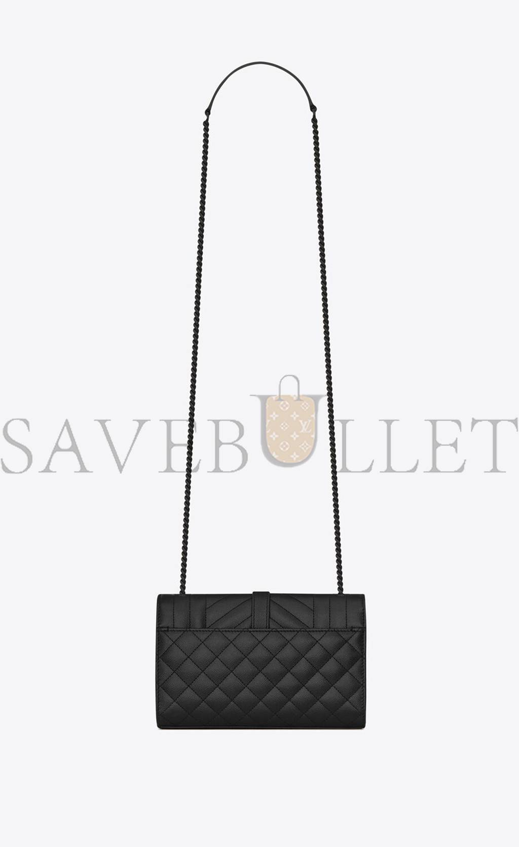 YSL ENVELOPE SMALL BAG IN MIX MATELASSÉ GRAIN DE POUDRE EMBOSSED LEATHER 600195BOW981000 (21*13*6cm) YSL ENVELOPE SMALL BAG IN MIX MATELASSÉ GRAIN DE POUDRE EMBOSSED LEATHER 600195BOW981000 (21*13*6cm)