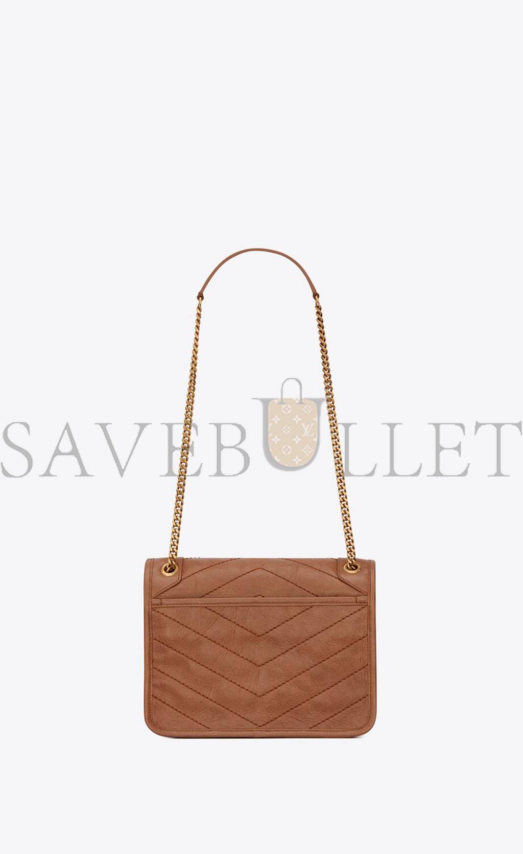 YSL NIKI BABY CHAIN BAG IN CRINKLED VINTAGE VEGETABLE-TANNED LEATHER 6331601YG072522 (21*16*7.5cm)