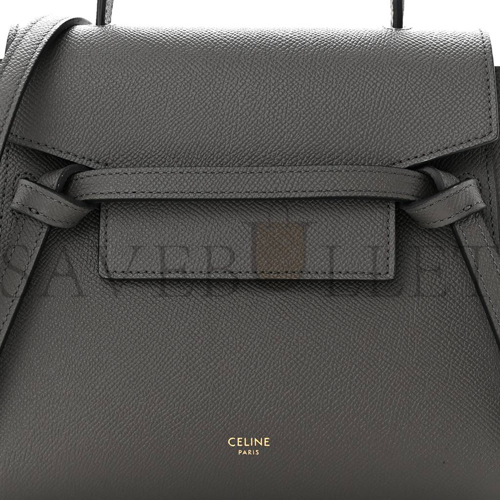 CELINE GRAINED CALFSKIN NANO BELT BAG GREY (20*17*11cm)