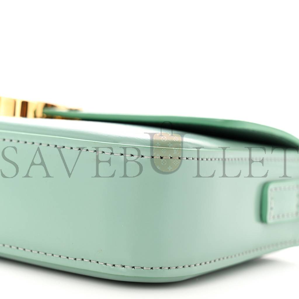 CELINE SHINY CALFSKIN TRIOMPHE SHOULDER BAG CELADON (20*12*4cm)