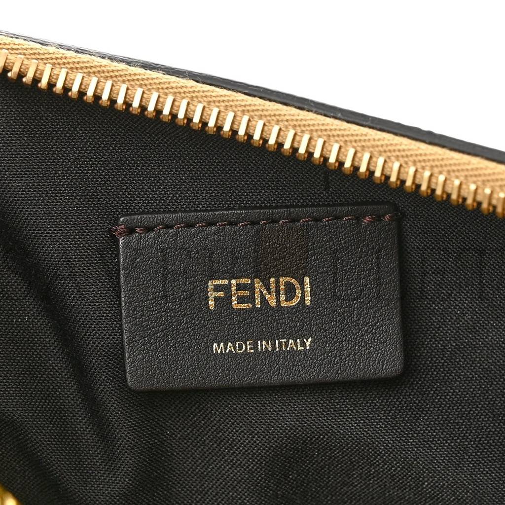 FENDI LAMINATED CRAQUELE LAMBSKIN SMALL FENDIGRAPHY HOBO GOLD (27*23*10cm)